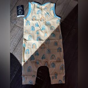 RAGS To Raches NWT Pale Yellow Rainbow Tank Romper‎ Gender Neutral Size 12-18m